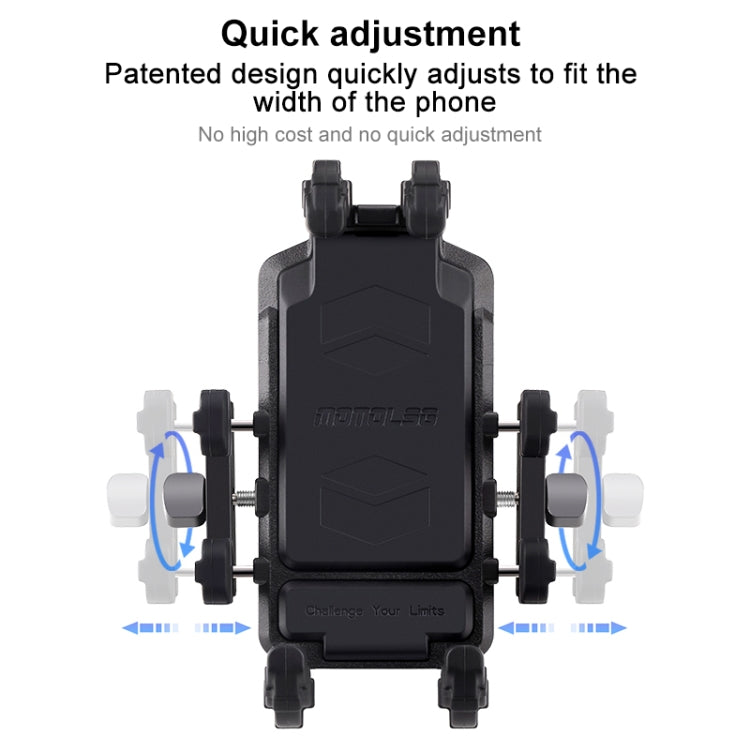 MOTOSLG Crab Motorcycle Phone Clamp Bracket M10 Ballhead Mount with Anti-theft Lock(Black) - Holder by MOTOLSG | Online Shopping South Africa | PMC TechLife | Buy Now Pay Later Mobicred