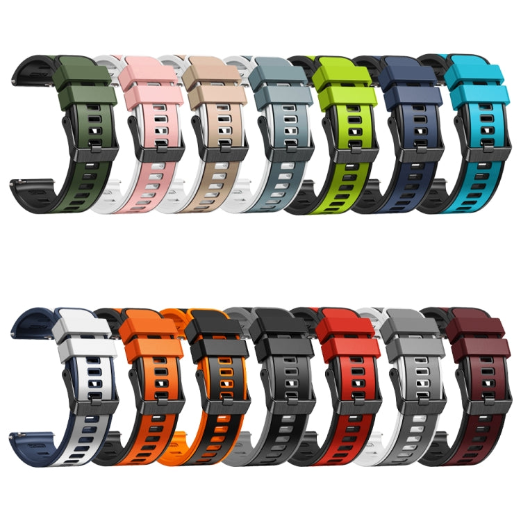 Compatible with Garmin Compatible witherunner 265S / 255S / Venu 2S 18mm Weave Two-Color Silicone Watch Band(Wine Red Black) - free shipping - PMC TechLife - Order now!
