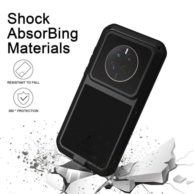 For Huawei P60 / P60 Pro / P60 Art LOVE MEI POWERFUL Metal Shockproof Life Waterproof Dustproof Phone Case(Black) - Huawei Cases by LOVE MEI | Online Shopping South Africa | PMC TechLife | Buy Now Pay Later Mobicred