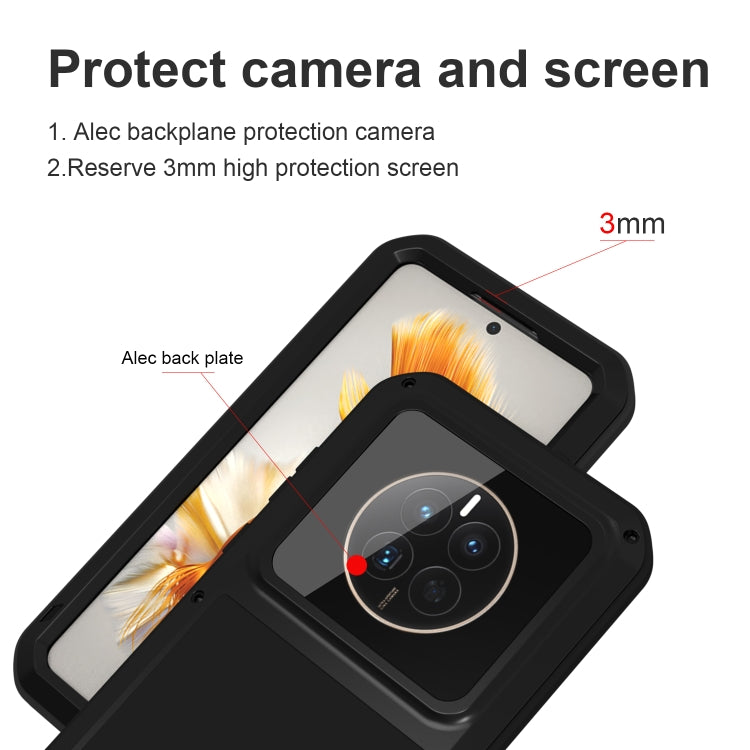 For Huawei P60 / P60 Pro / P60 Art LOVE MEI POWERFUL Metal Shockproof Life Waterproof Dustproof Phone Case(Black) - Huawei Cases by LOVE MEI | Online Shopping South Africa | PMC TechLife | Buy Now Pay Later Mobicred