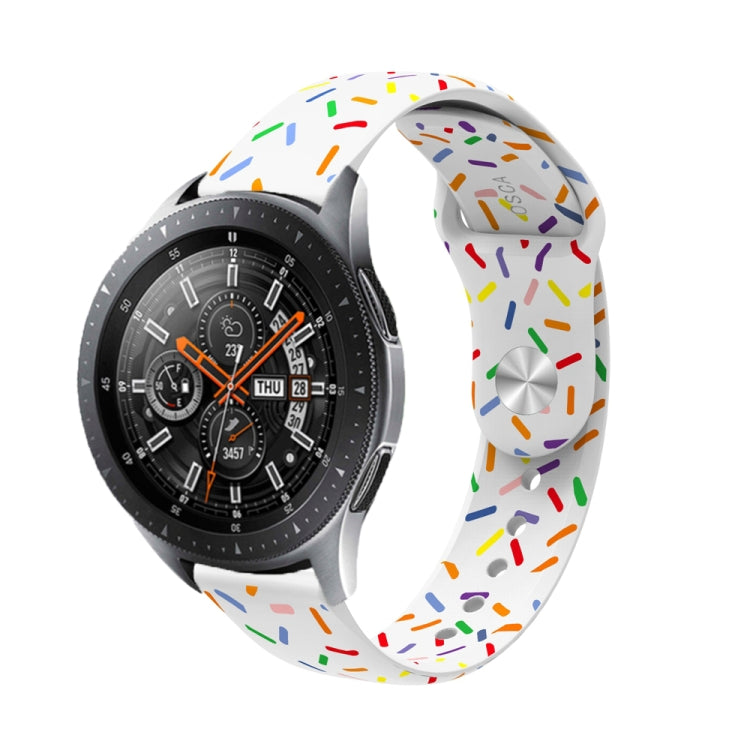 For Garmin Venu / SQ / SQ2 / Venu 2 Plus 20mm Sports Rainbow Dots Silicone Watch Band(White) - Watch Bands by PMC TechLife | Online Shopping South Africa | PMC TechLife
