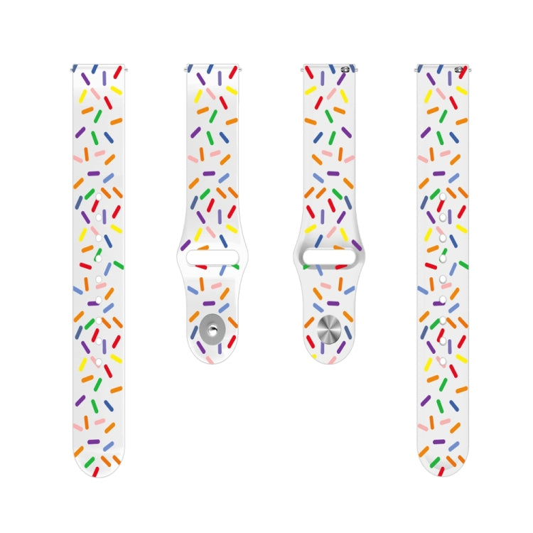 For Garmin Venu / SQ / SQ2 / Venu 2 Plus 20mm Sports Rainbow Dots Silicone Watch Band(White) - Watch Bands by PMC TechLife | Online Shopping South Africa | PMC TechLife
