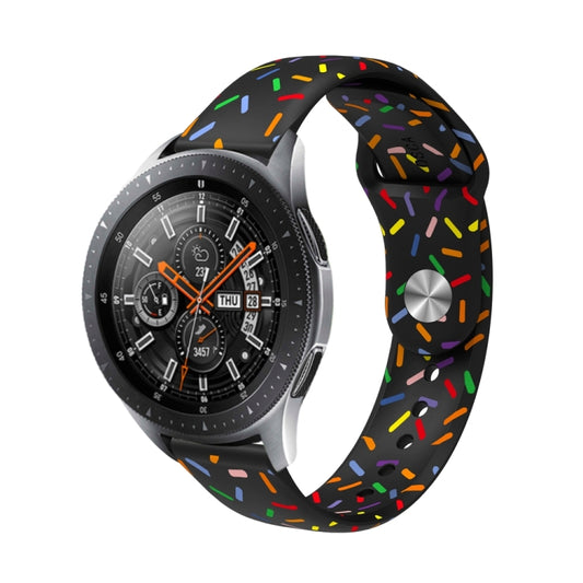 For Garmin Venu / SQ / SQ2 / Venu 2 Plus 20mm Sports Rainbow Dots Silicone Watch Band(Black) - Watch Bands by PMC Jewellery | Online Shopping South Africa | PMC Jewellery