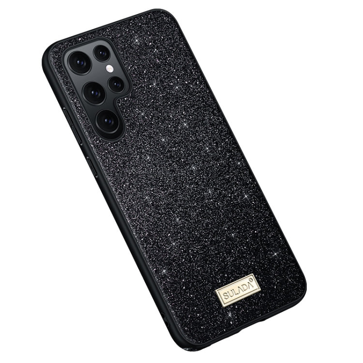For Samsung Galaxy S23 Ultra 5G SULADA Glittery TPU Hybrid Handmade Leather Phone Case(Black) - Galaxy S23 Ultra 5G Cases by SULADA | Online Shopping South Africa | PMC TechLife | Buy Now Pay Later Mobicred