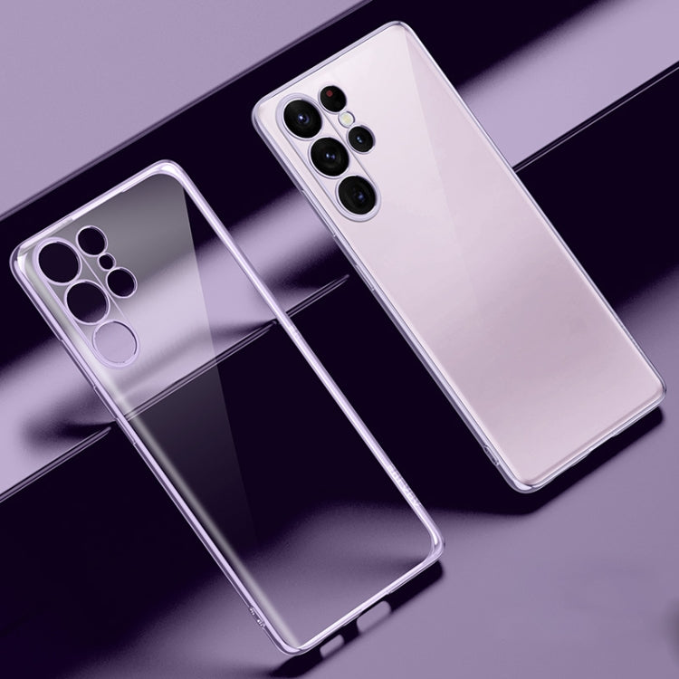 For Samsung Galaxy S23 Ultra 5G SULADA Shockproof Plating TPU Transparent Phone Case(Purple) - Galaxy S23 Ultra 5G Cases by SULADA | Online Shopping South Africa | PMC TechLife | Buy Now Pay Later Mobicred