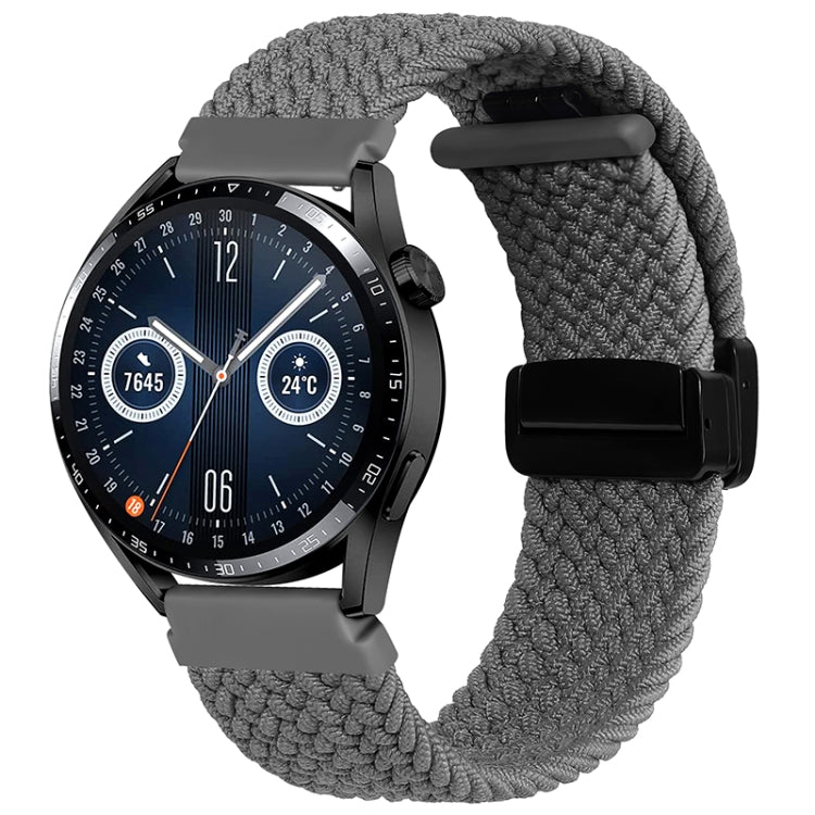 Compatible with Garmin VivoMove Trend / Luxe / Style 20mm Magnetic Fold Clasp Woven Watch Band(Grey) - free shipping - PMC TechLife - Order now!