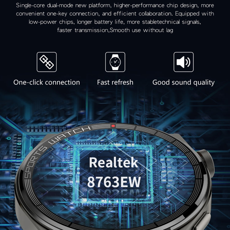 KT62 1.36 inch TFT Round Screen Smart Watch Supports Bluetooth Call/Blood Oxygen Monitoring, Strap:Silicone Strap(Black) - Smart Watches by PMC TechLife | Online Shopping South Africa | PMC TechLife