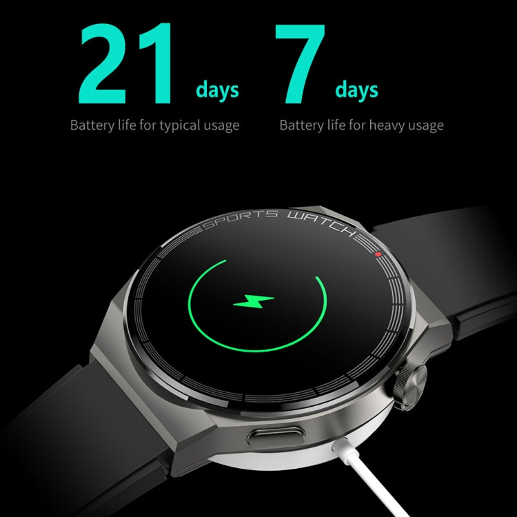 KT62 1.36 inch TFT Round Screen Smart Watch Supports Bluetooth Call/Blood Oxygen Monitoring, Strap:Leather Strap(Silver) - Smart Watches by PMC TechLife | Online Shopping South Africa | PMC TechLife