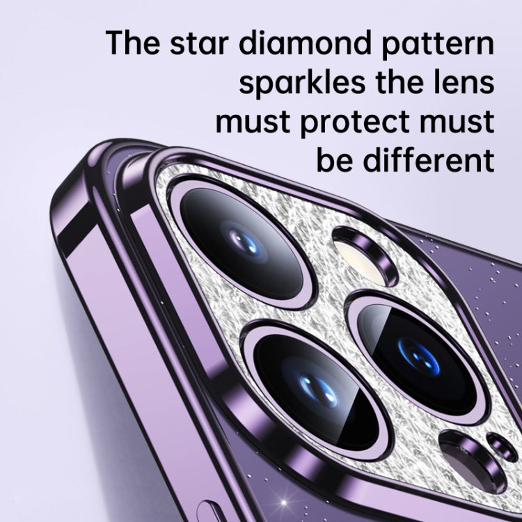 For iPhone 12 Pro Max SULADA Electroplated Transparent Glittery TPU Phone Case(Blue) - iPhone 12 Pro Max Cases by SULADA | Online Shopping South Africa | PMC TechLife | Buy Now Pay Later Mobicred