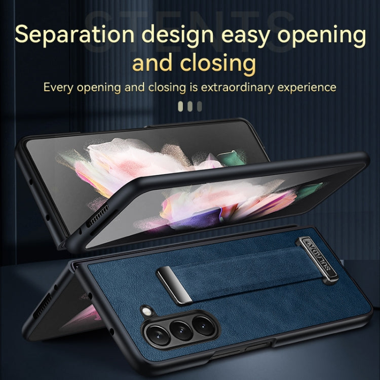 For Samsung Galaxy Z Fold5 SULADA PC + Leather Texture Skin Feel Shockproof Phone Case(Green) - Galaxy Z Fold5 Cases by SULADA | Online Shopping South Africa | PMC Jewellery