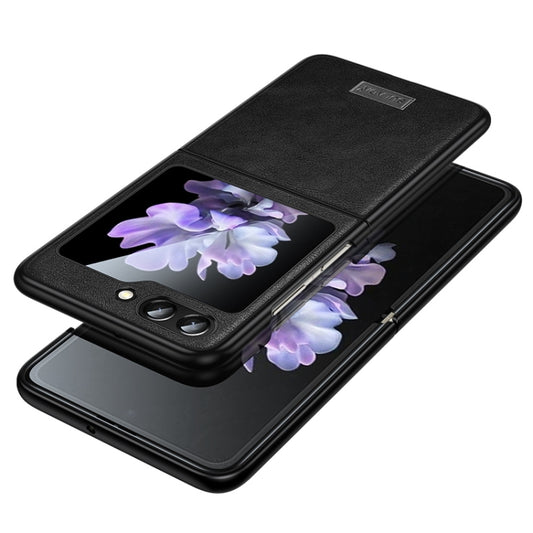 For Samsung Galaxy Z Flip5 SULADA Shockproof TPU + Handmade Leather Phone Case(Black) - Galaxy Z Flip5 Cases by SULADA | Online Shopping South Africa | PMC Jewellery