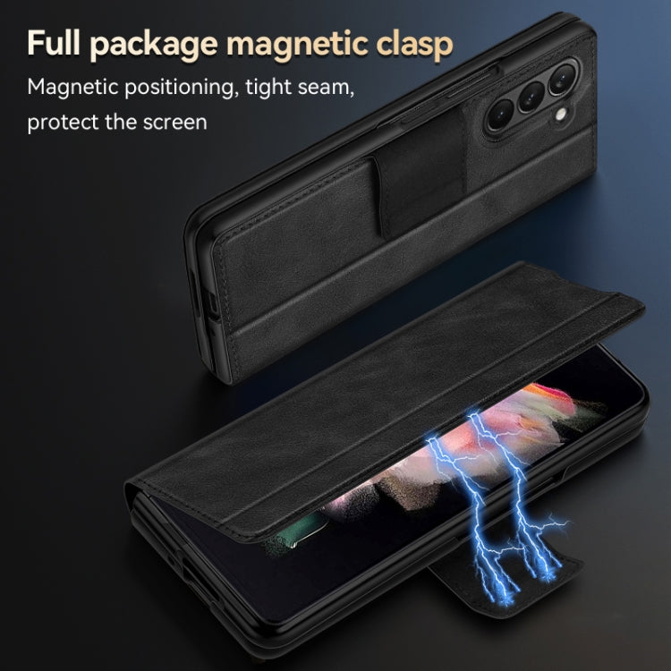 For Samsung Galaxy Z Fold5 SULADA All-inclusive Magnetic Snap Flip Leather Phone Case(Black) - Galaxy Z Fold5 Cases by SULADA | Online Shopping South Africa | PMC Jewellery