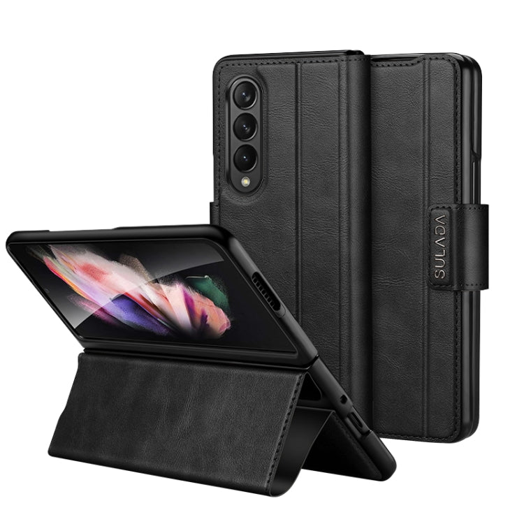 For Samsung Galaxy Z Fold4 / W23 SULADA All-inclusive Magnetic Snap Flip Leather Phone Case(Black) - Galaxy Z Fold4 5G Cases by SULADA | Online Shopping South Africa | PMC Jewellery