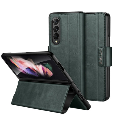 For Samsung Galaxy Z Fold2 / W21 SULADA All-inclusive Magnetic Snap Flip Leather Phone Case(Green) - Galaxy Phone Cases by SULADA | Online Shopping South Africa | PMC Jewellery