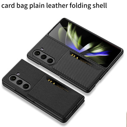 For Samsung Galaxy Z Fold5 GKK Ultra-thin Leather Phone Case with Card Slots(Carbon Fiber Texture) - Galaxy Z Fold5 Cases by GKK | Online Shopping South Africa | PMC Jewellery