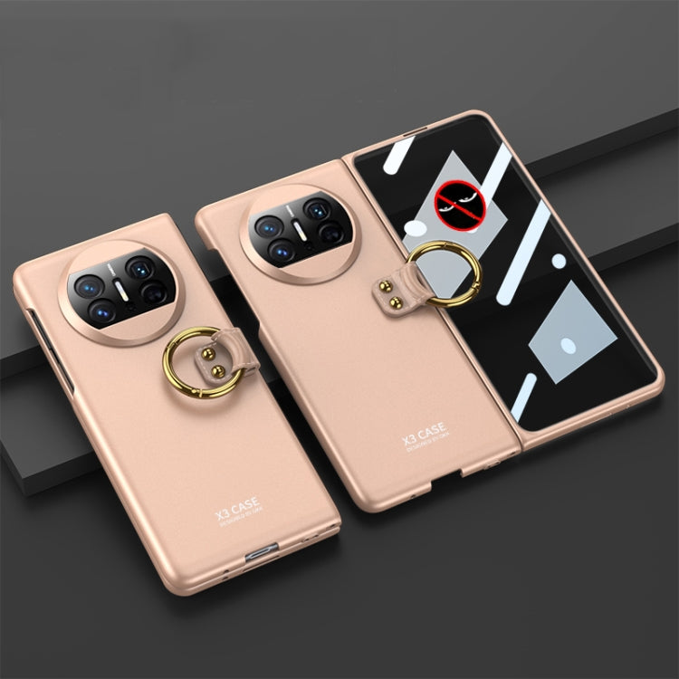 For Huawei Mate X3 GKK Privacy Ultra-thin PC Full Coverage Phone Case with Ring Holder(Gold) - Huawei Cases by GKK | Online Shopping South Africa | PMC Jewellery