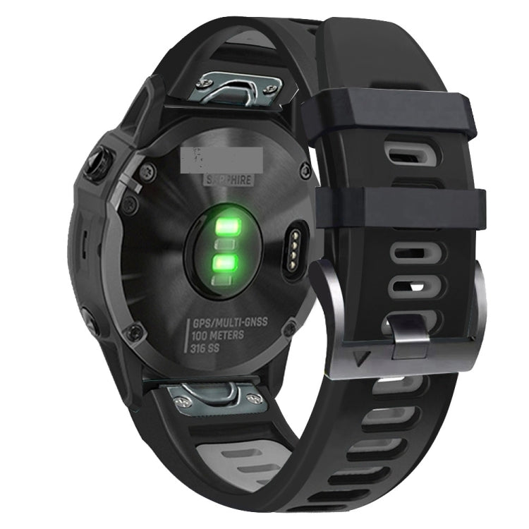 Compatible with Garmin Instinct 2X Solar Sports Two-Color Silicone Watch Band(Black+Grey) - free shipping - PMC TechLife - Order now!