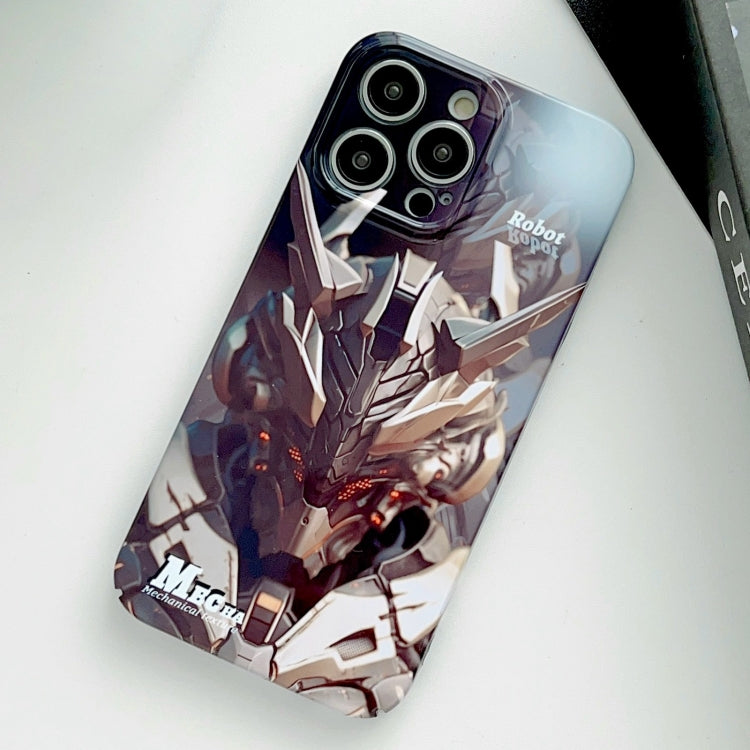 For iPhone 14 Pro Painted Pattern Precise Hole PC Phone Case(Golden Robot) - iPhone 14 Pro Cases by PMC TechLife | Online Shopping South Africa | PMC TechLife