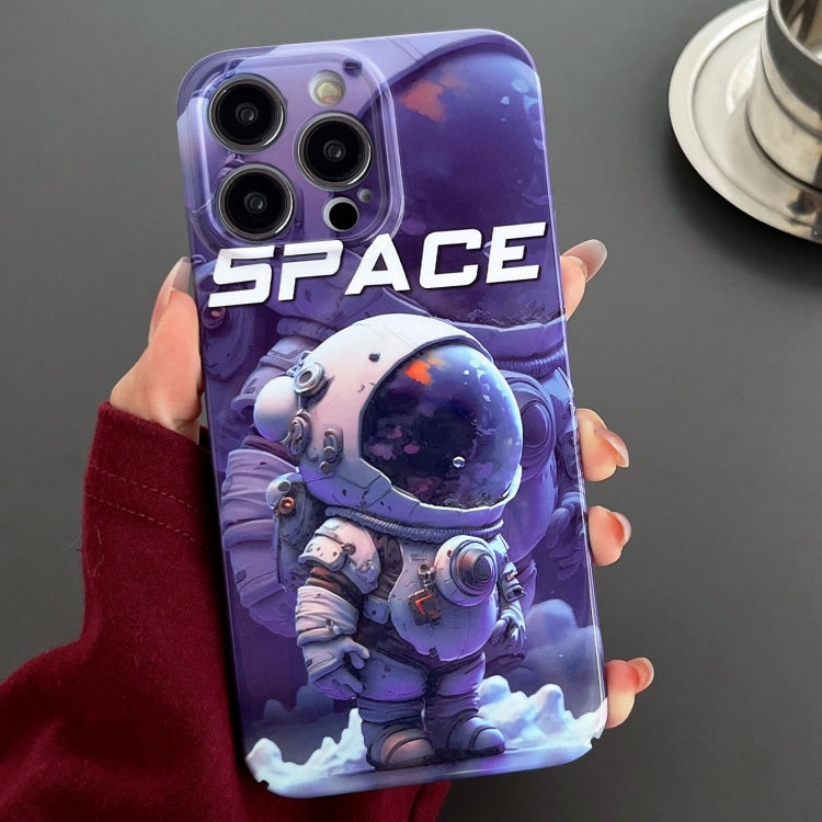 For iPhone 14 Pro Max Painted Pattern Precise Hole PC Phone Case(Purple Astronaut) - iPhone 14 Pro Max Cases by PMC Jewellery | Online Shopping South Africa | PMC Jewellery