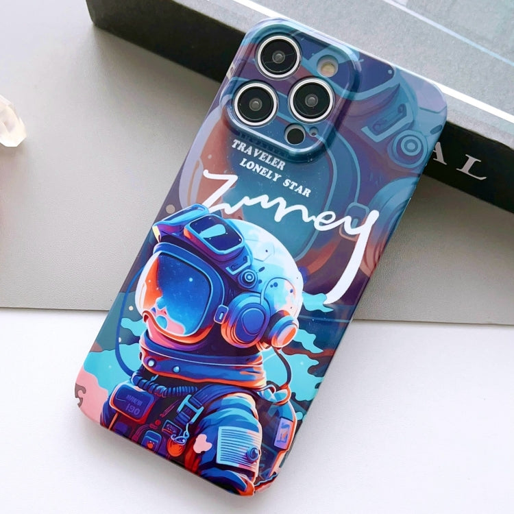 For iPhone 13 Pro Painted Pattern Precise Hole PC Phone Case(Blue Paint Astronaut) - iPhone 13 Pro Cases by PMC TechLife | Online Shopping South Africa | PMC TechLife