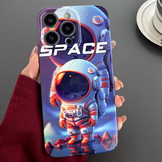 For iPhone 13 Pro Painted Pattern Precise Hole PC Phone Case(Orange White Astronaut) - iPhone 13 Pro Cases by PMC Jewellery | Online Shopping South Africa | PMC Jewellery