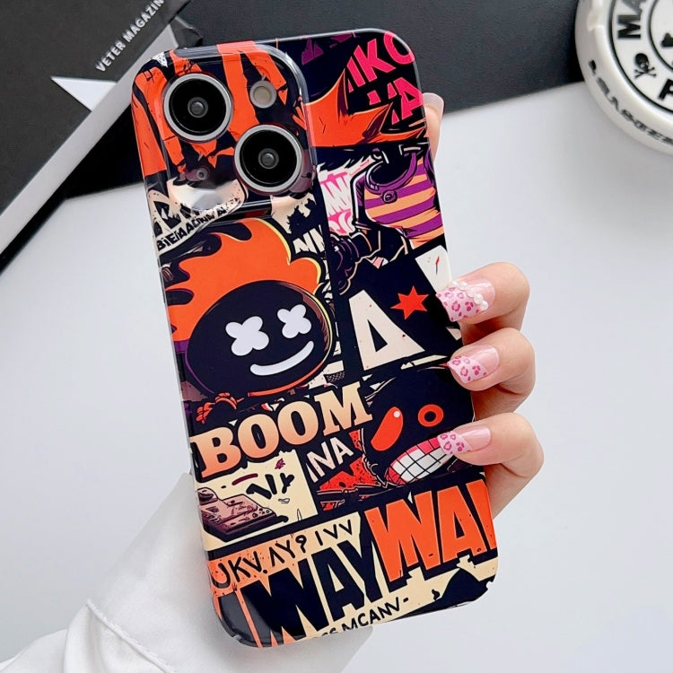 For iPhone 13 Painted Pattern Precise Hole PC Phone Case(Orange Comics) - free shipping - PMC TechLife - Order now!