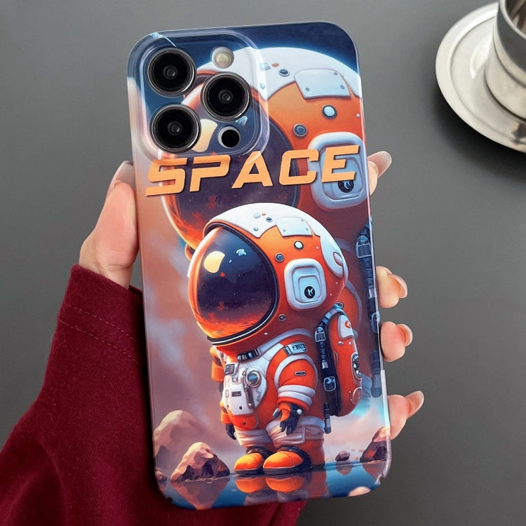 For iPhone 11 Pro Painted Pattern Precise Hole PC Phone Case(Orange Astronaut) - iPhone 11 Pro Cases by PMC Jewellery | Online Shopping South Africa | PMC Jewellery