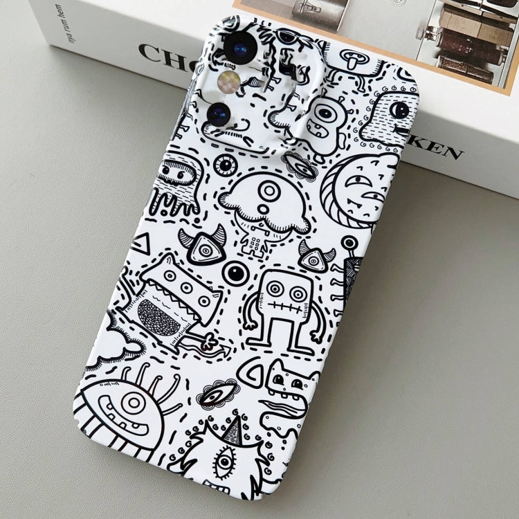 For iPhone X / XS Painted Pattern Precise Hole PC Phone Case(Block Monster) - More iPhone Cases by PMC Jewellery | Online Shopping South Africa | PMC Jewellery