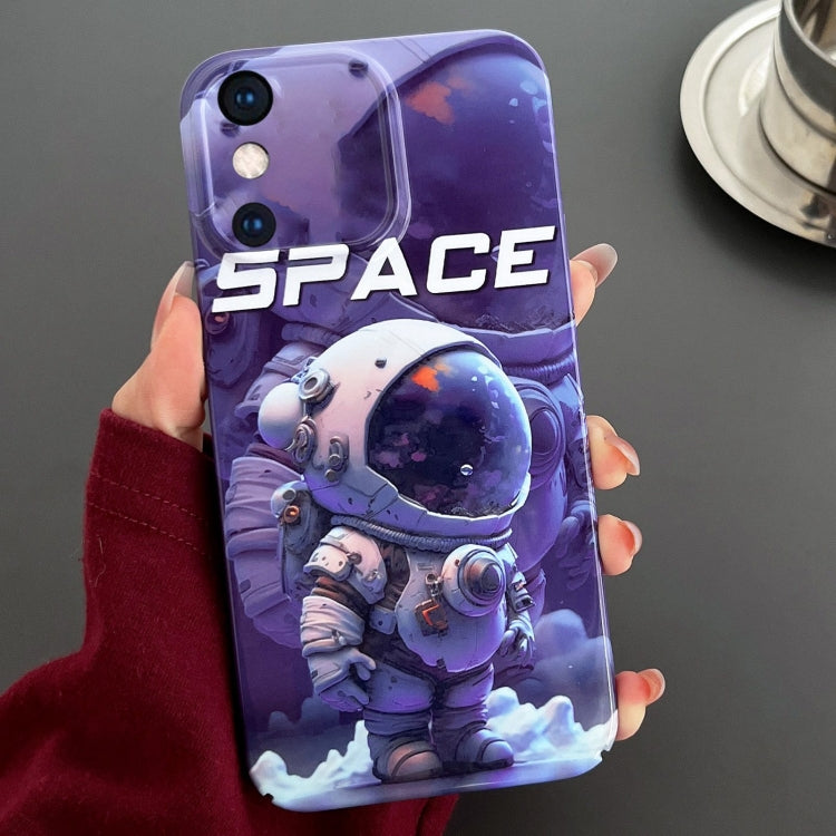 For iPhone XS Max Painted Pattern Precise Hole PC Phone Case(Purple Astronaut) - More iPhone Cases by PMC Jewellery | Online Shopping South Africa | PMC Jewellery