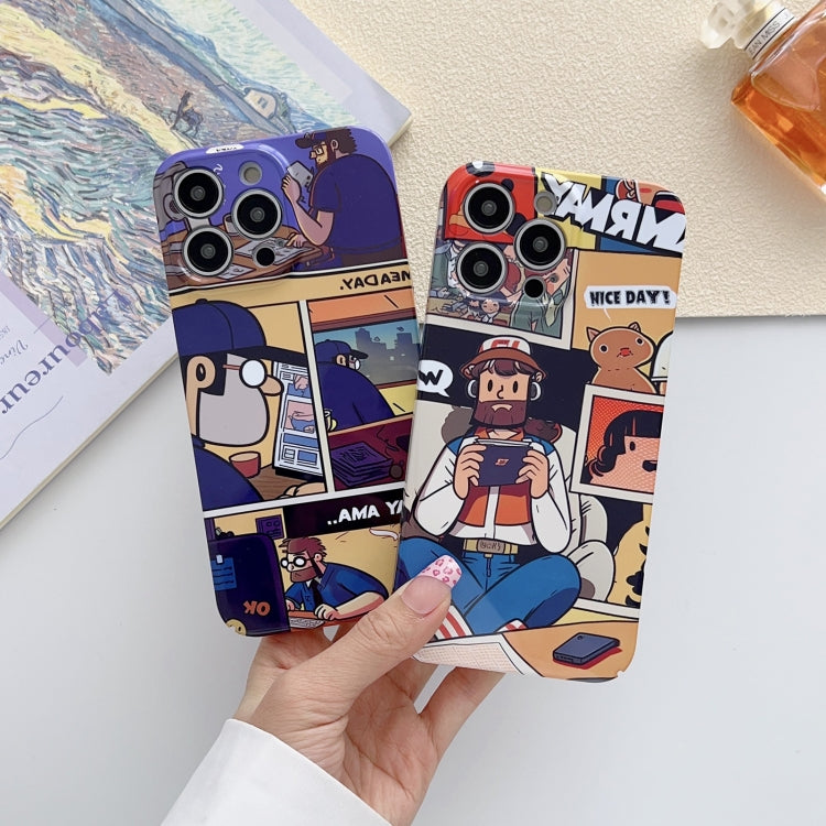 For iPhone 13 Painted Pattern Precise Hole PC Phone Case(Vacationer) - iPhone 13 Cases by PMC TechLife | Online Shopping South Africa | PMC TechLife