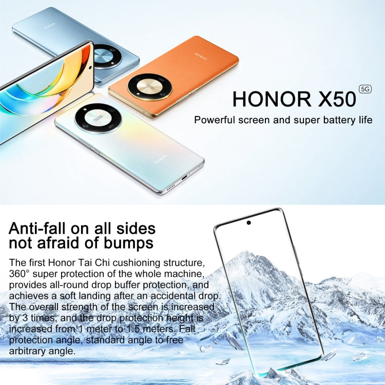 Honor X50 5G, 108MP Camera, 6.78 inch MagicOS 7.1.1 Snapdragon 6 Gen1 Octa Core up to 2.2GHz, Network: 5G, OTG, Not Support Google Play, Memory:8GB+256GB(Black) - free shipping - PMC TechLife - Order now!