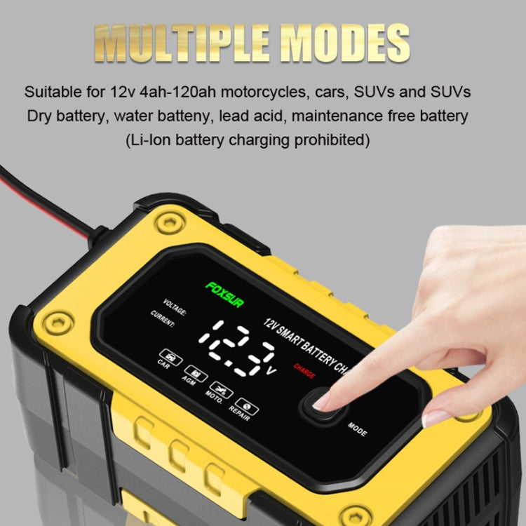 FOXSUR FBC1206E 6A 12V Car / Motorcycle Smart Battery Charger(EU Plug) - Battery Charger by FOXSUR | Online Shopping South Africa | PMC TechLife | Buy Now Pay Later Mobicred