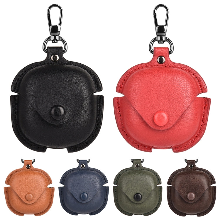 For Samsung Galaxy Buds Live / Pro Leather TWS Earphone Protective Case with Hook(Yellow) - Samsung Earphone Case by PMC TechLife | Online Shopping South Africa | PMC TechLife