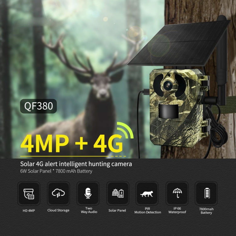 ESCAM QF380 4MP Network Solar PIR Alert Smart Wildlife Hunting Camera, 4G:AU Version(Camouflage) - free shipping - PMC TechLife - Order now!