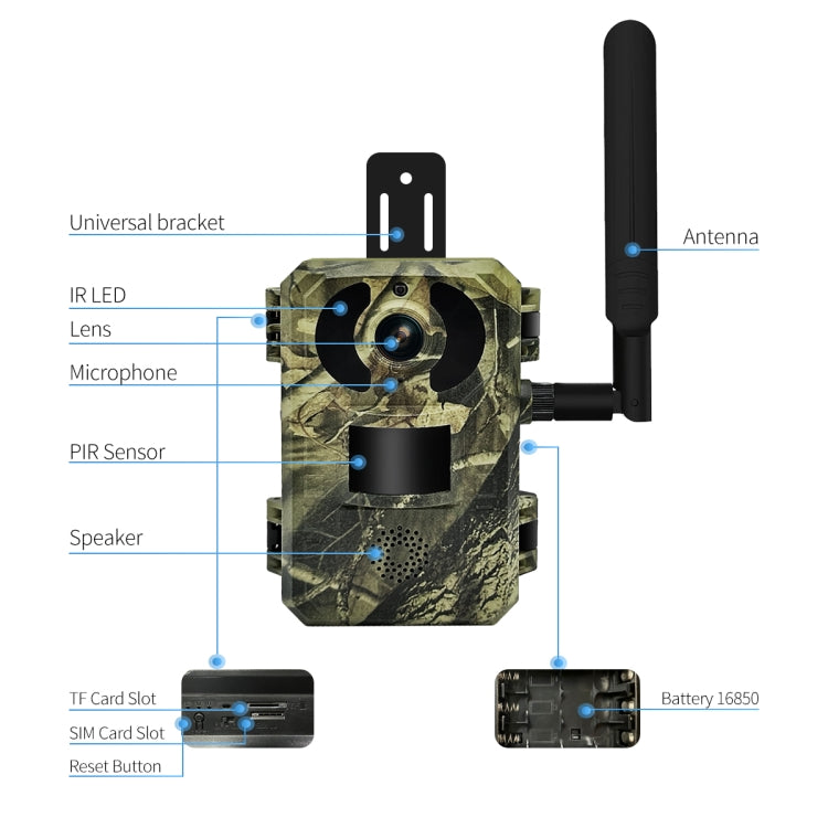 ESCAM QF380 4MP Network Solar PIR Alert Smart Wildlife Hunting Camera, 4G:AU Version(Camouflage) - free shipping - PMC TechLife - Order now!