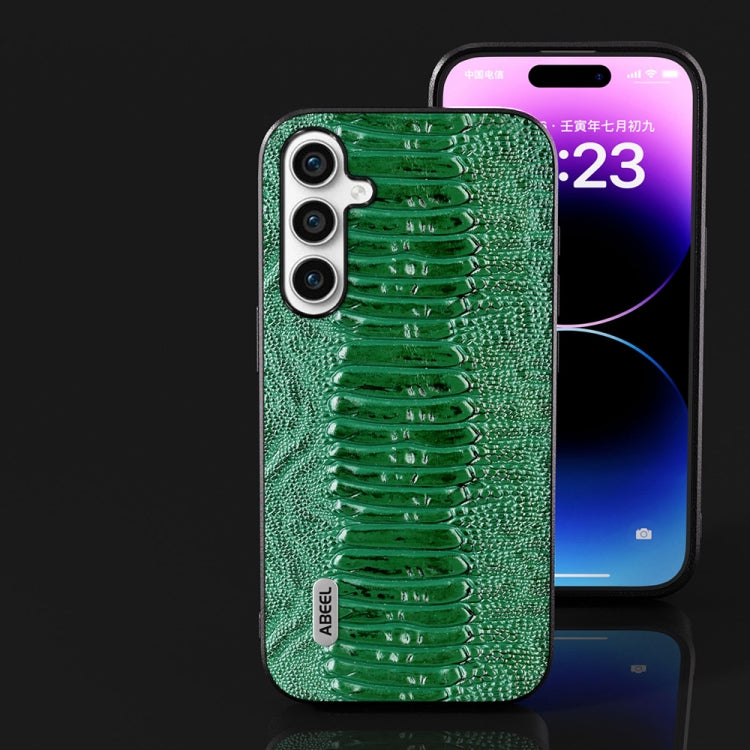 For Samsung Galaxy S23 FE 5G ABEEL Genuine Leather Weilai Series Phone Case(Green) - free shipping - PMC TechLife - Order now!