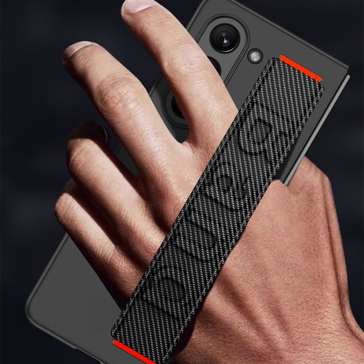 For Samsung Galaxy Z Fold5 5G GKK Ultra-thin Wristband Shockproof Phone Case with Holder(Carbon Fiber) - Galaxy Z Fold5 Cases by GKK | Online Shopping South Africa | PMC Jewellery