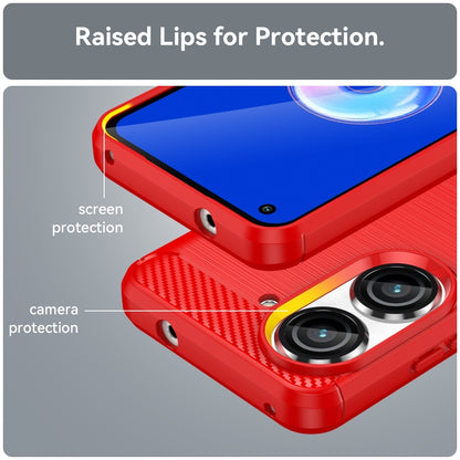 For Asus Zenfone 10 Brushed Texture Carbon Fiber TPU Case(Red) - ASUS Cases by PMC Jewellery | Online Shopping South Africa | PMC Jewellery