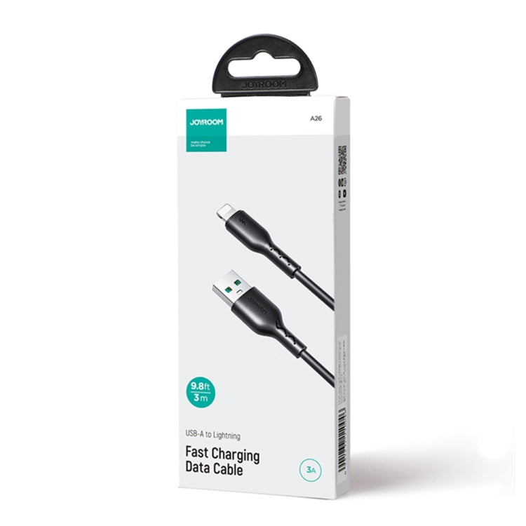 JOYROOM SA26-AL3 Flash Charge Series 3A USB to 8 Pin Fast Charging Data Cable, Cable Length:3m(Black) - Normal Style Cable by JOYROOM | Online Shopping South Africa | PMC Jewellery