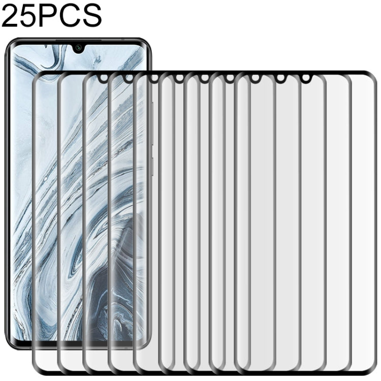 For Xiaomi Mi Note 10 25 PCS 3D Curved Edge Full Screen Tempered Glass Film(Black) -  by PMC TechLife | Online Shopping South Africa | PMC TechLife