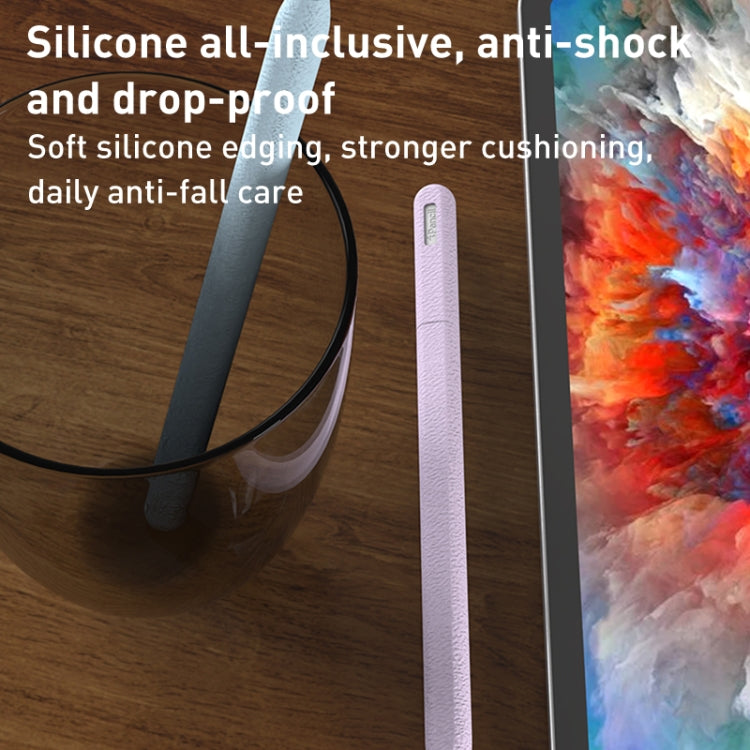 For Apple Pencil 1 LOVE MEI Frosted Leather Texture Silicone Protective Pen Case(Blue) - Pencil Accessories by LOVE MEI | Online Shopping South Africa | PMC TechLife