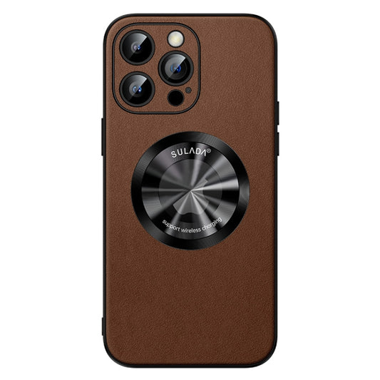 For iPhone 15 Pro Max SULADA Microfiber Leather MagSafe Magnetic Phone Case(Brown) - iPhone 15 Pro Max Cases by SULADA | Online Shopping South Africa | PMC Jewellery