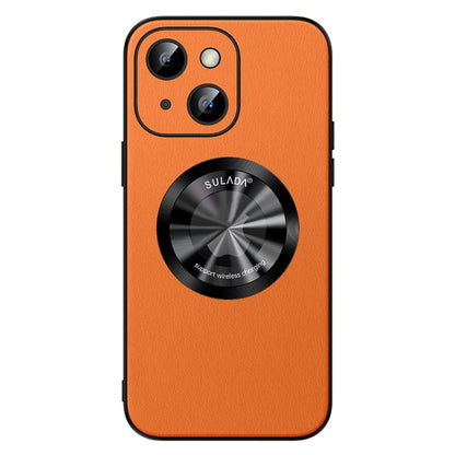 For iPhone 15 SULADA Microfiber Leather MagSafe Magnetic Phone Case(Orange) - iPhone 15 Cases by SULADA | Online Shopping South Africa | PMC Jewellery