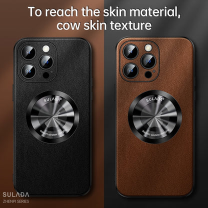 For iPhone 15 Pro SULADA Microfiber Leather MagSafe Magnetic Phone Case(Brown) - iPhone 15 Pro Cases by SULADA | Online Shopping South Africa | PMC Jewellery