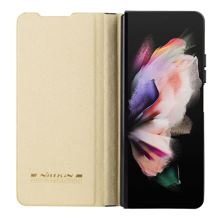For Samsung Galaxy Z Fold5 NILLKIN QIN Series Pro Sliding Camera Cover Design Leather Phone Case(Gold) - free shipping - PMC TechLife - Order now!