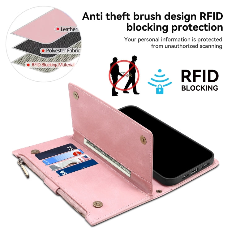 For iPhone 15 Pro ESEBLE Retro Frosted RFID Flip Leather Phone Case(Rose Gold) - iPhone 15 Pro Cases by ESEBLE | Online Shopping South Africa | PMC TechLife | Buy Now Pay Later Mobicred