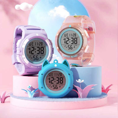 SPOVAN K01 Women Children LED Luminous Waterproof Electronic Sports Watch(Blue Pocket Watch) - LED Digital Watches by SPOVAN | Online Shopping South Africa | PMC Jewellery