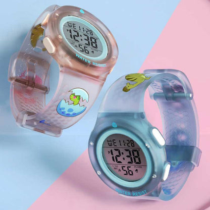 SPOVAN K01 Women Children LED Luminous Waterproof Electronic Sports Watch(Transparent Pink) - LED Digital Watches by SPOVAN | Online Shopping South Africa | PMC Jewellery | Buy Now Pay Later Mobicred