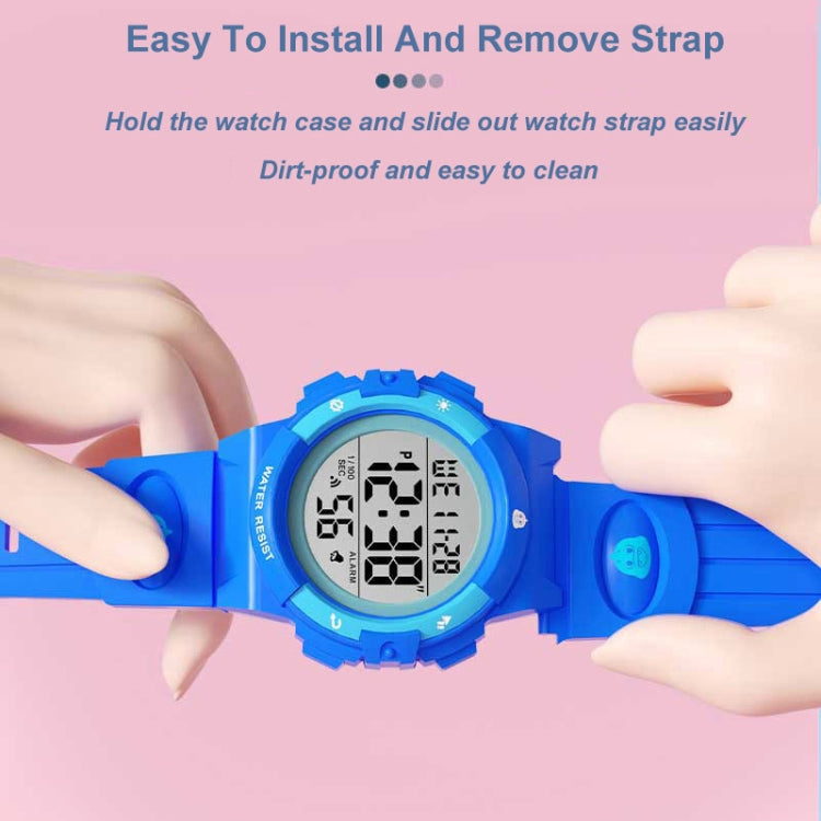 SPOVAN K01 Men Children LED Luminous Waterproof Electronic Sports Watch(Blue) - LED Digital Watches by SPOVAN | Online Shopping South Africa | PMC Jewellery