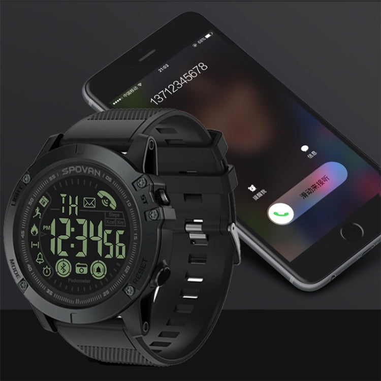 SPOVAN PR1 Outdoor Waterproof Luminous Bluetooth Smart Watch(Black) - free shipping - PMC TechLife - Order now!
